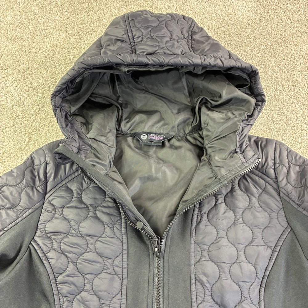 Mondetta Outdoor Project Womens Small Black Quilted Hooded Jacket Lightweight‎